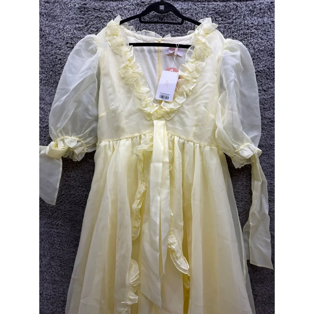 NWD Selkie Dole Whip Marie Gown Maxi Dress Sunshine Yellow Womens Plus Size 1X